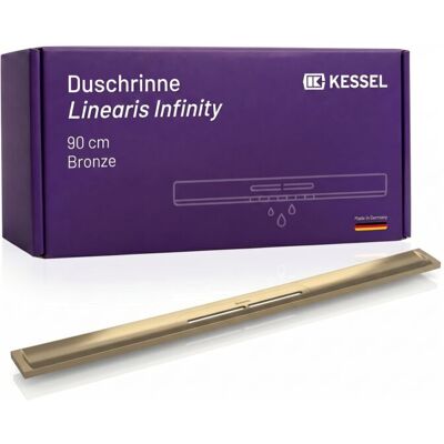 KESSEL Duschrinne Linearis Infinity aus Edelstahl V4A 45204.09 bodengleiche Design-Duschrinne, individuell verlängerbar, 900 mm, Bronze gebürstet KESSEL Duschrinne Linearis Infinity aus Edelstahl V4A 45204.09 bodengleiche Design-Duschrinne, individuell verlängerbar, 900 mm, Bronze gebürstet