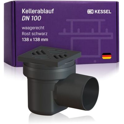 Kessel KE36501 Schwarzer Kunststoff Kellerablauf - DN 100 Kessel KE36501 Schwarzer Kunststoff Kellerablauf - DN 100