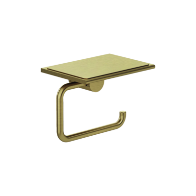 Kludi VELA R Toilettenpapierhalter mit Ablage - Brushed Gold Kludi VELA R Toilettenpapierhalter mit Ablage - Brushed Gold