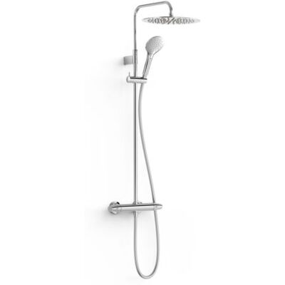 Tres Thermostat-Wand-Duschset - 2-Wege-Umschalter, Chrom Tres Thermostat-Wand-Duschset - 2-Wege-Umschalter, Chrom