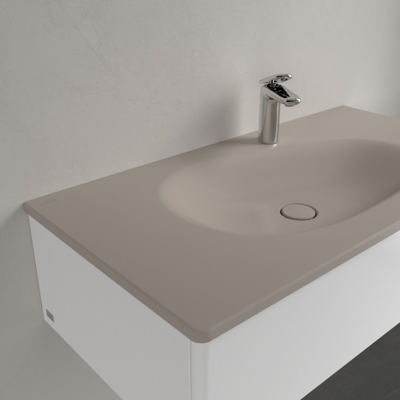 Villeroy & Boch Antao Waschtisch-Set - Rechteckig, 1-Loch, Amande, CeramicPlus Villeroy & Boch Antao Waschtisch-Set - Rechteckig, 1-Loch, Amande, CeramicPlus