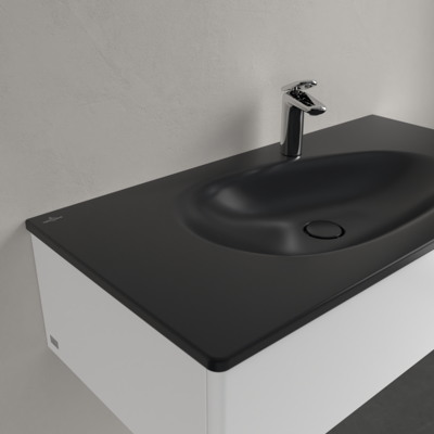 Villeroy & Boch Antao Schwarzes Rechteckiges Wandwaschbecken - Badmöbel Villeroy & Boch Antao Schwarzes Rechteckiges Wandwaschbecken - Badmöbel