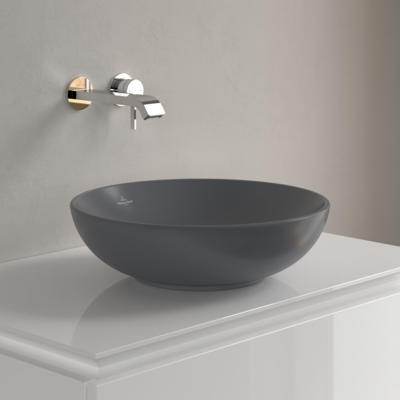 Villeroy & Boch Rund Wandmontiertes Waschbecken - CeramicPlus, TitanGlaze Villeroy & Boch Rund Wandmontiertes Waschbecken - CeramicPlus, TitanGlaze