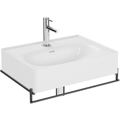 Vitra Equal Waschtisch-Set - 60cm, Weiß, Schwarzer Metallhandtuchhalter Vitra Equal Waschtisch-Set - 60cm, Weiß, Schwarzer Metallhandtuchhalter