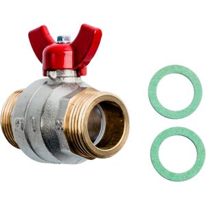 Wolf Modell 2074725 - Drehbarer Kugelhahn für Wasser - G1" Rot Wolf Modell 2074725 - Drehbarer Kugelhahn für Wasser - G1" Rot