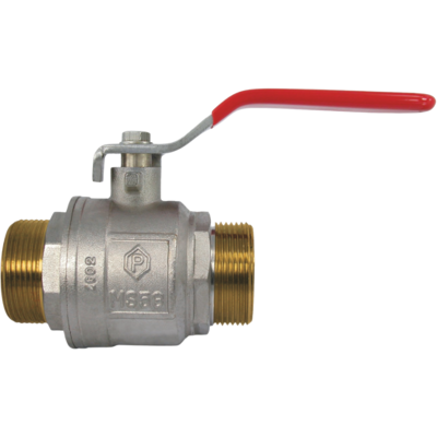 AquaCraft Kugelhahn aus Messing 1001000145 mit Hebelgriff (flach) rot, AG x AG 1" AquaCraft Kugelhahn aus Messing 1001000145 mit Hebelgriff (flach) rot, AG x AG 1"