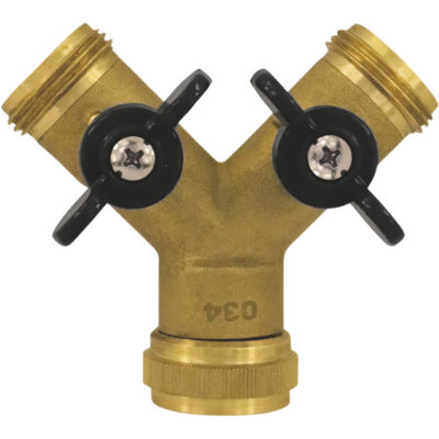 AquaCraft 2-Wege-Verteilerstück 1001000146 mit 2-Kugelhähne 1" AG x 3/4" IG, messing AquaCraft 2-Wege-Verteilerstück 1001000146 mit 2-Kugelhähne 1" AG x 3/4" IG, messing