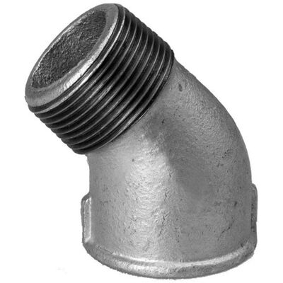 Hermann Schmidt Gusseisen Winkel DN 20 - 45° Verzinkt Hermann Schmidt Gusseisen Winkel DN 20 - 45° Verzinkt