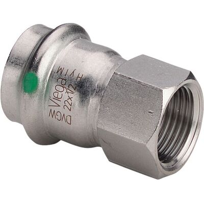 Viega Sanpress Inox Übergangsstück 436612 22mmxRp 1/2, Stahl nichtrostend, Mehrkant, SC-Contur Viega Sanpress Inox Übergangsstück 436612 22mmxRp 1/2, Stahl nichtrostend, Mehrkant, SC-Contur