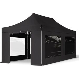 TOOLPORT 3x6m Aluminium Faltpavillon, inkl. 4 Seitenteile, schwarz - (600222)