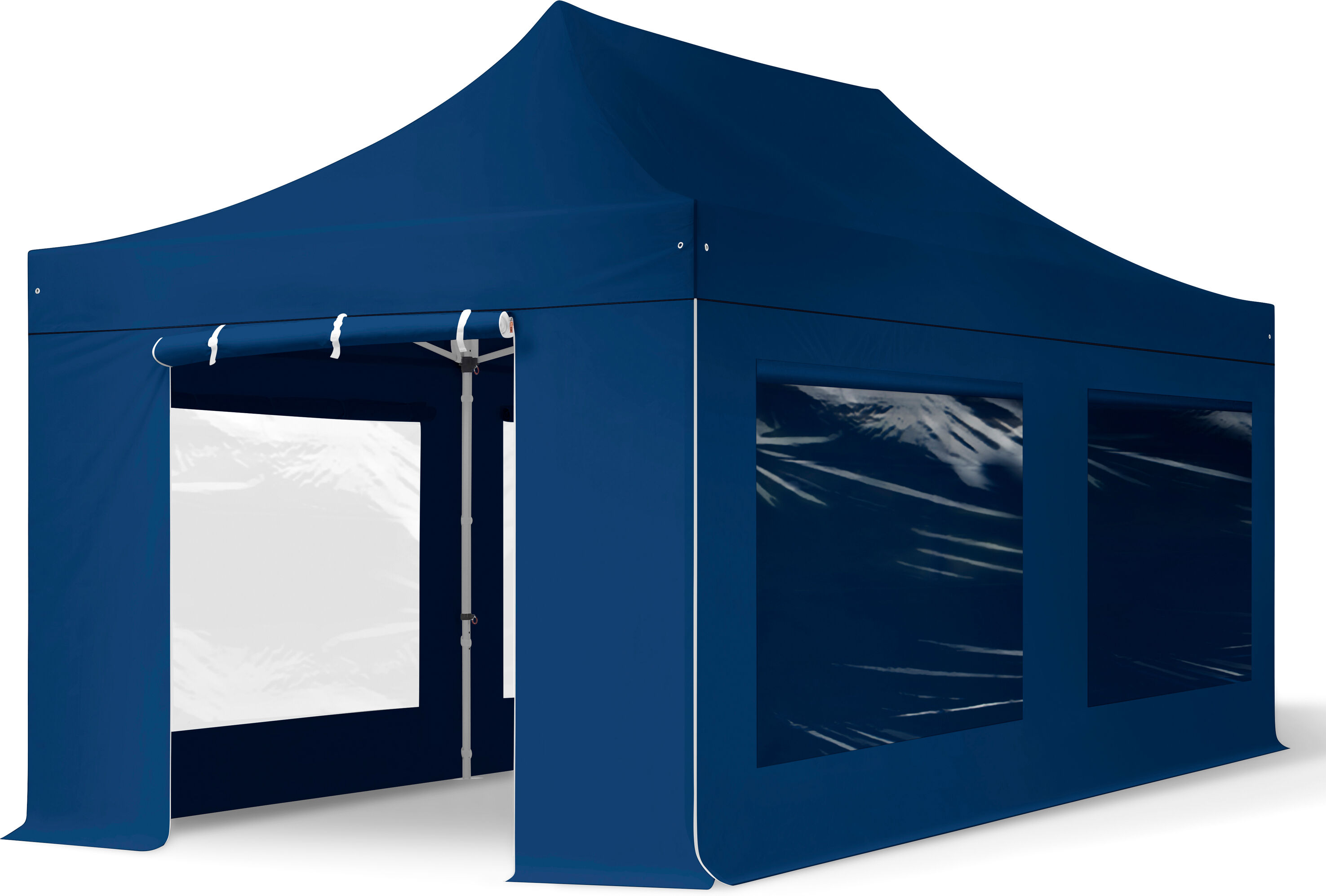 TOOLPORT Faltpavillon 3x6m Hochleistungspolyester 400 g/m² blau wasserdicht Faltzelt, Klappzelt