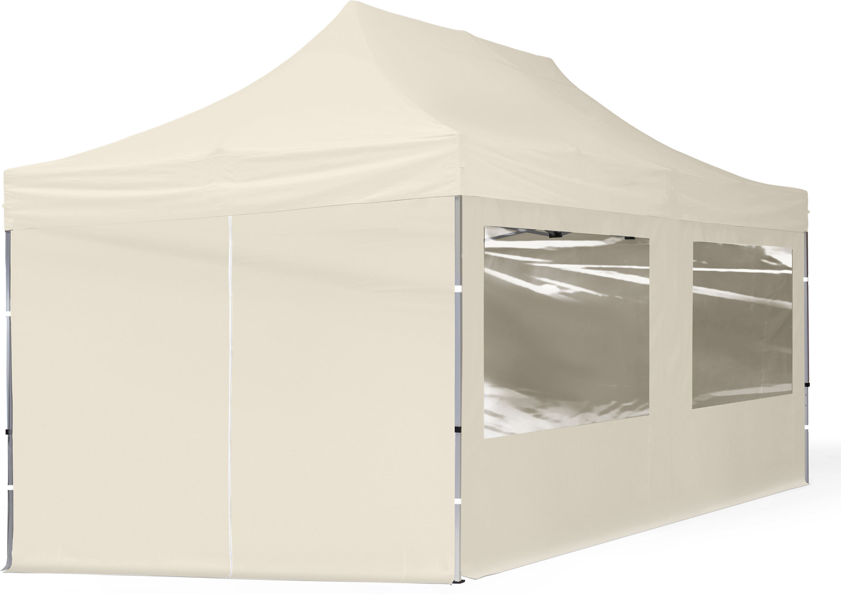 TOOLPORT Faltpavillon 3x6m Hochleistungspolyester 300 g/m² creme wasserdicht Faltzelt, Klappzelt