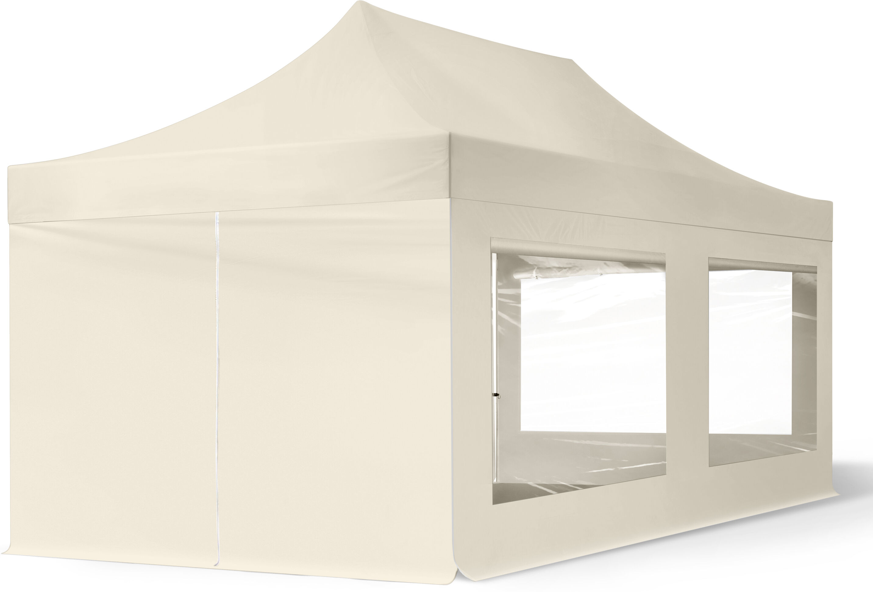 TOOLPORT Faltpavillon 3x6m Hochleistungspolyester 300 g/m² creme wasserdicht Faltzelt, Klappzelt