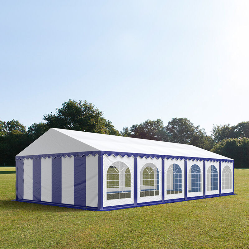 TOOLPORT Partyzelt 6x12m PVC 500 g/m² blau wasserdicht Gartenzelt, Festzelt, Pavillon