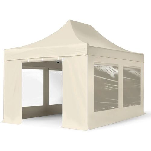 TOOLPORT 3x4,5m Stahl Faltpavillon, inkl. 4 Seitenteile, creme - (600049)