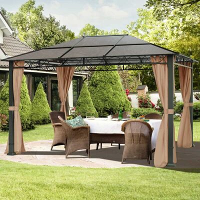 TOOLPORT 3x4 m Hardtop Gartenpavillon, inkl. 4 Seitenteile, cappuccino - (300118) TOOLPORT 3x4 m Hardtop Gartenpavillon, inkl. 4 Seitenteile, cappuccino - (300118)