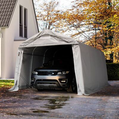 TOOLPORT 3,3x4,8m Zeltgarage, PVC-Plane, grau, mit Statik (Erduntergrund) - (58316) TOOLPORT 3,3x4,8m Zeltgarage, PVC-Plane, grau, mit Statik (Erduntergrund) - (58316)