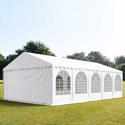 TOOLPORT 5x10m Partyzelt, PVC-Plane, weiß, mit Bodenrahmen - (7843) TOOLPORT 5x10m Partyzelt, PVC-Plane, weiß, mit Bodenrahmen - (7843)
