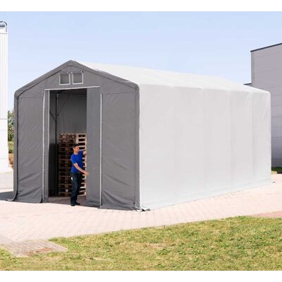 TOOLPORT 5x10m Zelthalle, PRIMEtex-Plane, grau, mit Statik (Erduntergrund) - (93968) TOOLPORT 5x10m Zelthalle, PRIMEtex-Plane, grau, mit Statik (Erduntergrund) - (93968)