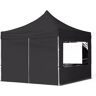 TOOLPORT 3x3m Aluminium Faltpavillon, inkl. 4 Seitenteile, schwarz - (59016)