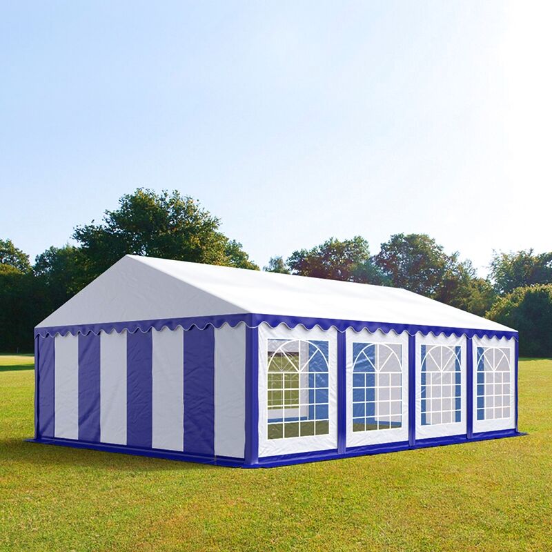 TOOLPORT Partyzelt 5x8m PVC 500 g/m² blau wasserdicht Gartenzelt, Festzelt, Pavillon