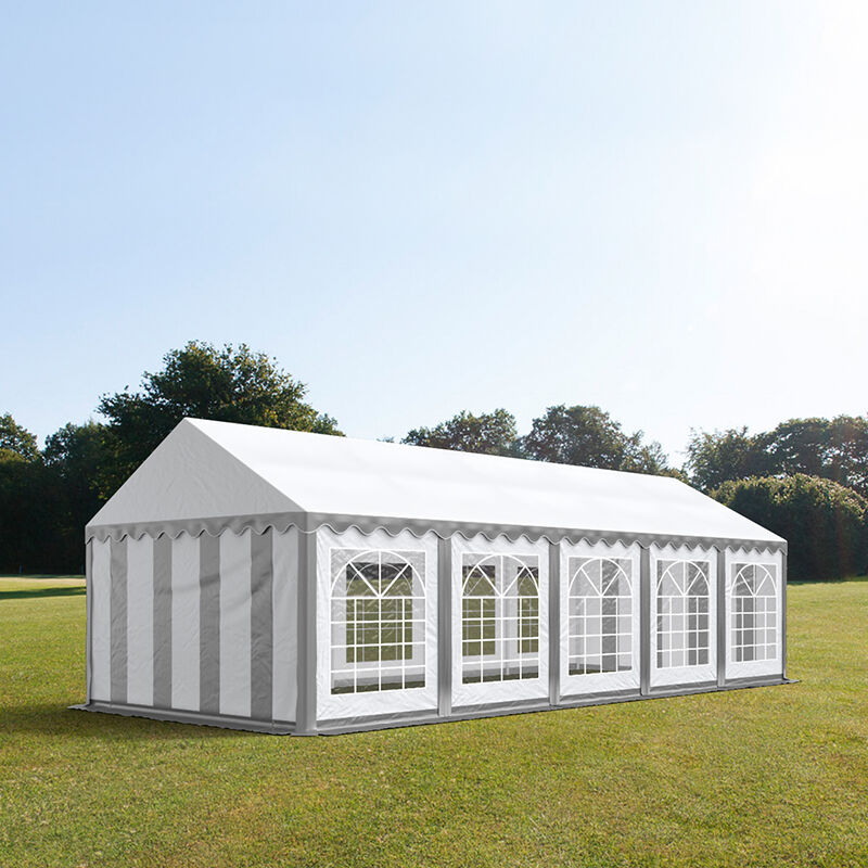 TOOLPORT Partyzelt 4x10m PVC 500 g/m² grau wasserdicht Gartenzelt, Festzelt, Pavillon TOOLPORT Partyzelt 4x10m PVC 500 g/m² grau wasserdicht Gartenzelt, Festzelt, Pavillon