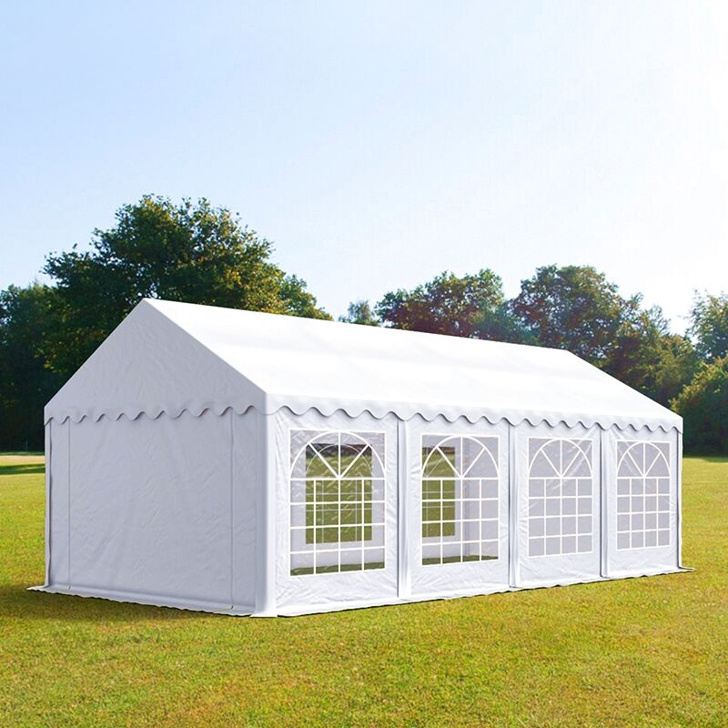 TOOLPORT Partyzelt 3x8m PVC 500 g/m² weiß wasserdicht Gartenzelt, Festzelt, Pavillon TOOLPORT Partyzelt 3x8m PVC 500 g/m² weiß wasserdicht Gartenzelt, Festzelt, Pavillon