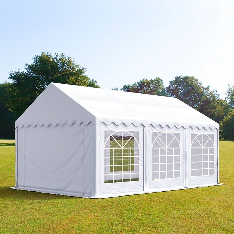TOOLPORT Partyzelt 3x6m PVC 500 g/m² weiß wasserdicht Gartenzelt, Festzelt, Pavillon TOOLPORT Partyzelt 3x6m PVC 500 g/m² weiß wasserdicht Gartenzelt, Festzelt, Pavillon