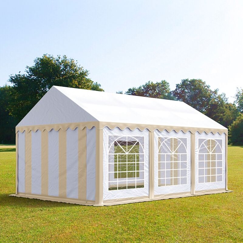 TOOLPORT Partyzelt 3x6m PVC 500 g/m² beige wasserdicht Gartenzelt, Festzelt, Pavillon TOOLPORT Partyzelt 3x6m PVC 500 g/m² beige wasserdicht Gartenzelt, Festzelt, Pavillon