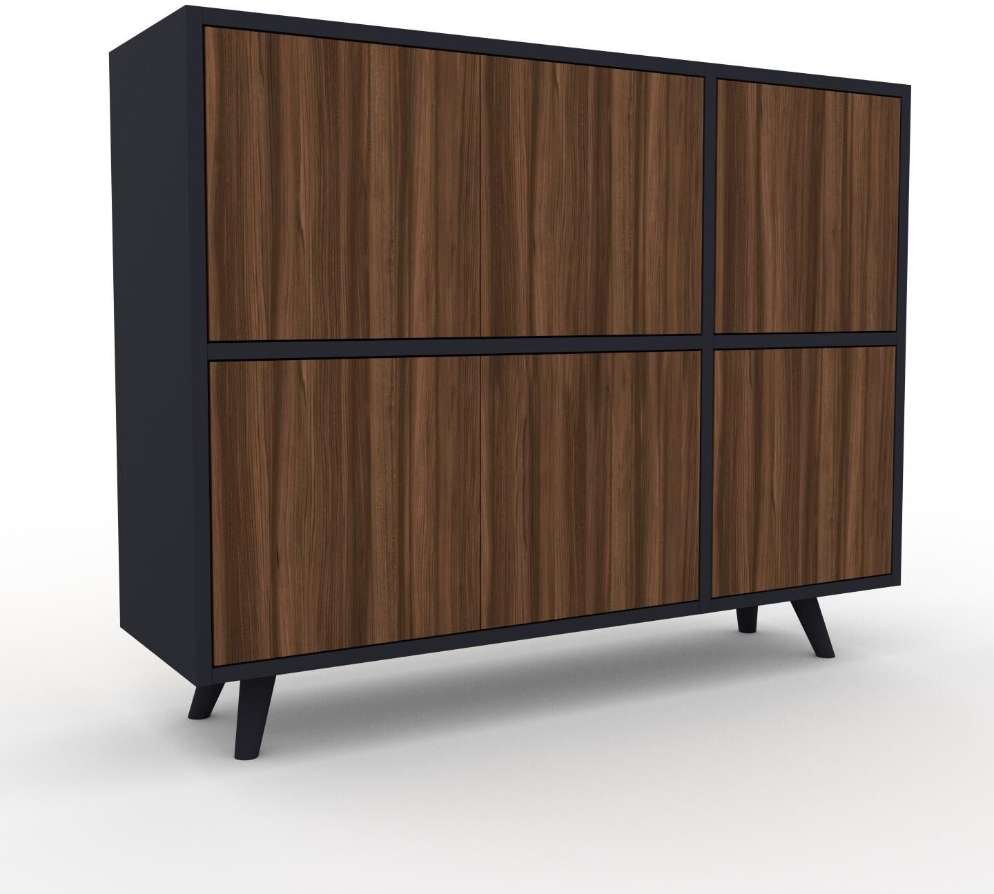 MYCS Bücherregal Nussbaum - Modernes Regal für Bücher: Türen in Nussbaum - 116 x 91 x 35 cm, Individuell konfigurierbar MYCS Bücherregal Nussbaum - Modernes Regal für Bücher: Türen in Nussbaum - 116 x 91 x 35 cm, Individuell konfigurierbar