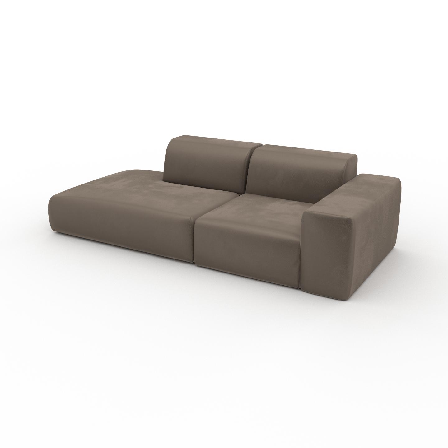 MYCS Sofa Samt Cremebeige - Moderne Designer-Couch: Hochwertige Qualität, einzigartiges Design - 243 x 72 x 107 cm, Komplett anpassbar