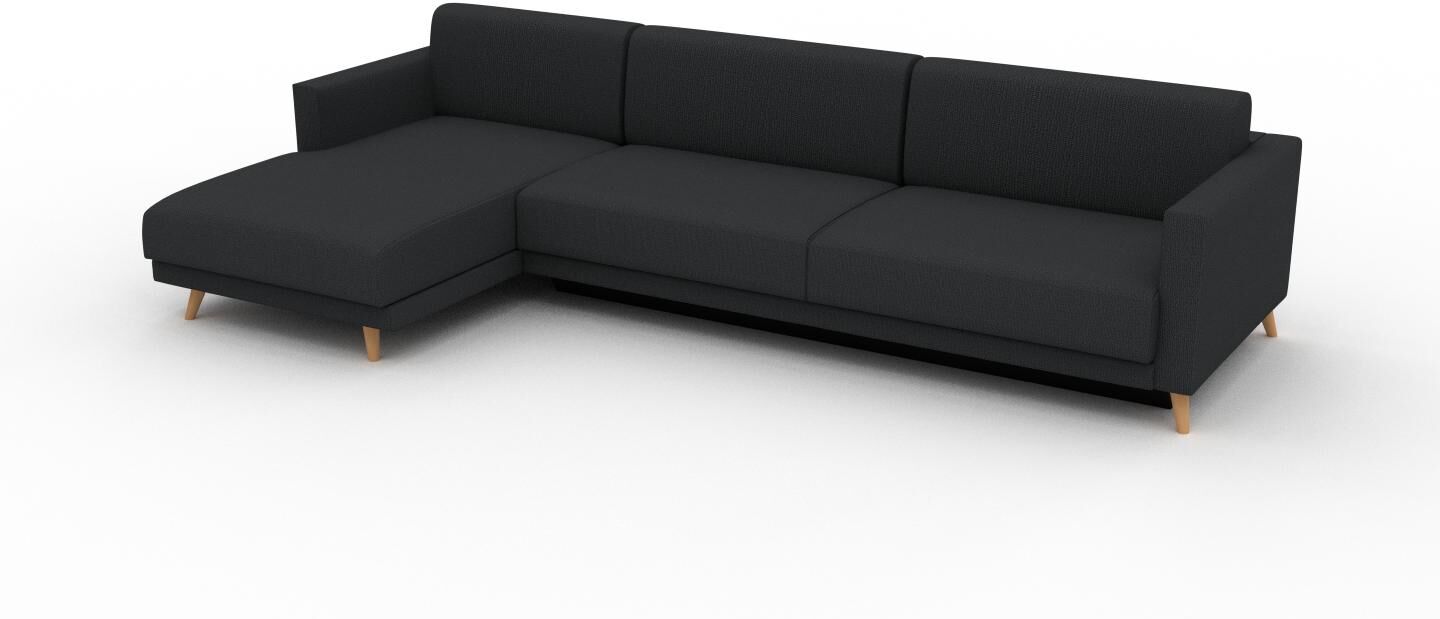 MYCS Ecksofa Nachtschwarz - Flexible Designer-Polsterecke, L-Form: Beste Qualität, einzigartiges Design - 305 x 75 x 162 cm, konfigurierbar