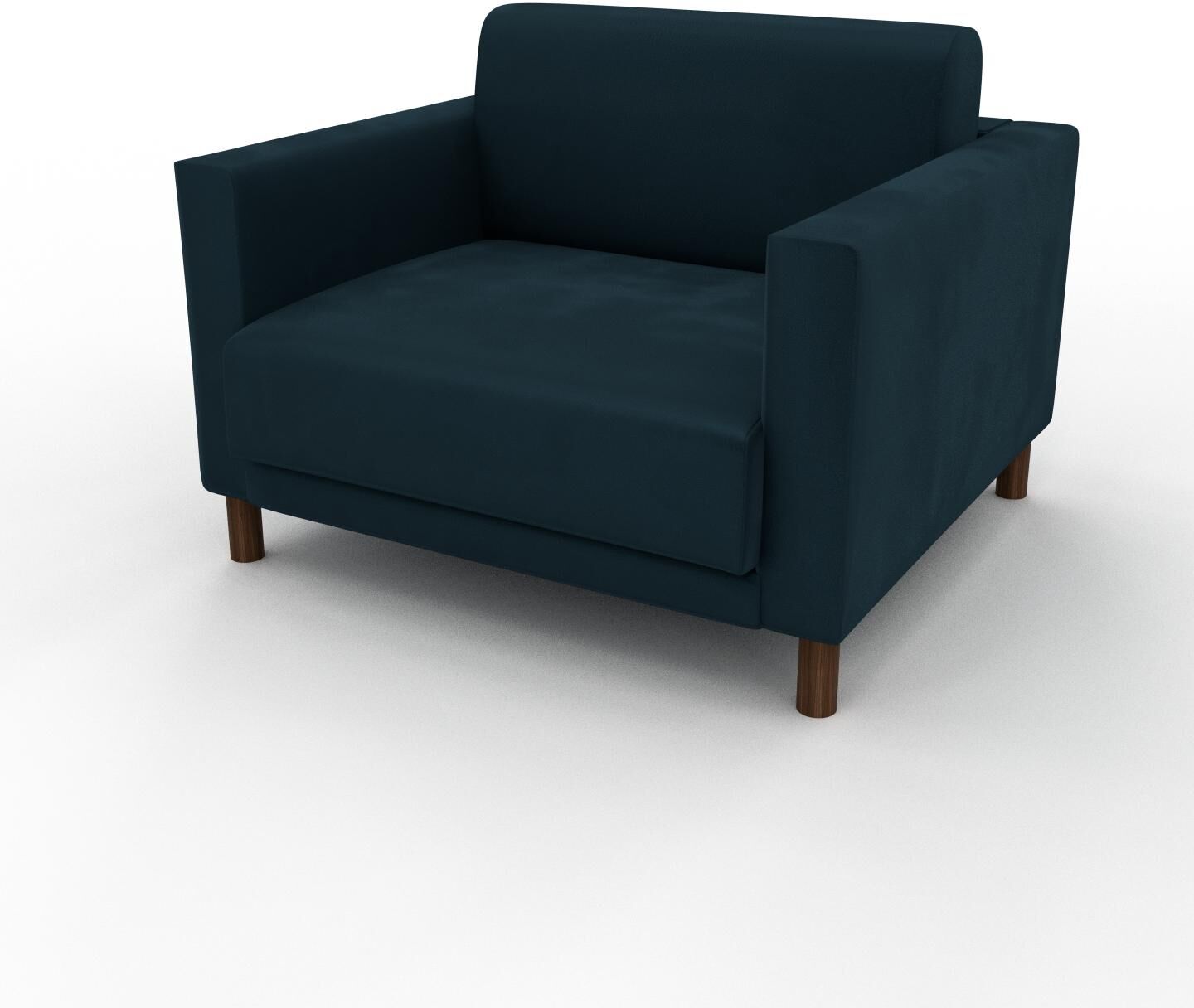 MYCS Sessel Samt Petrolblau - Eleganter Sessel: Hochwertige Qualität, einzigartiges Design - 104 x 75 x 98 cm, Individuell konfigurierbar