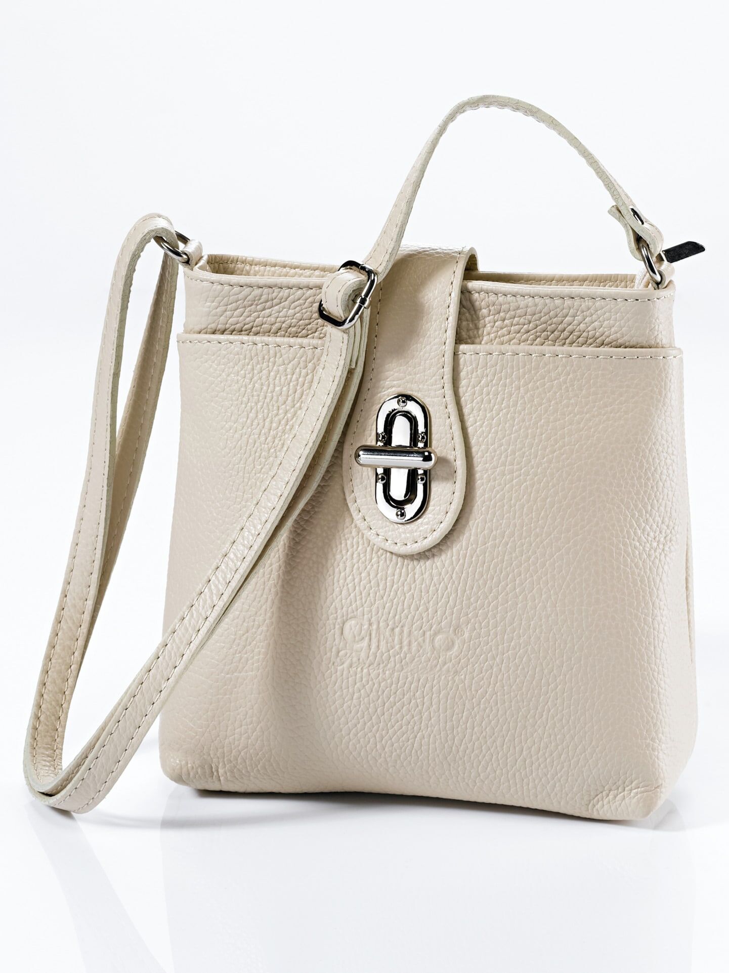 Avena Damen Leder-Handtasche Rundum Sorglos Beige