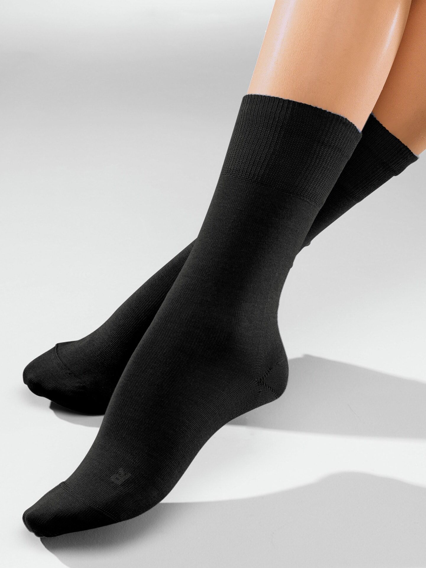 Avena Herren Diabetiker-Socken 2 Paar Schwarz