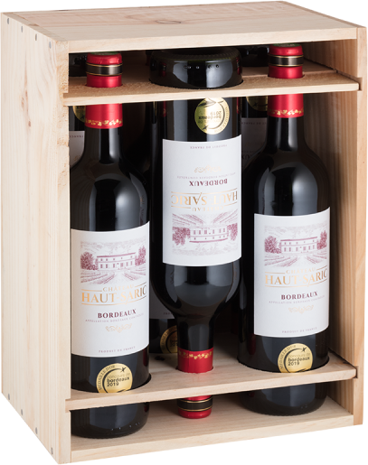 Château Haut-Saric 6er-Holzkiste Bordeaux Rouge - 2018 - Château Haut-Saric - Weinpakete