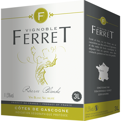 Réserve Blanche Côtes de Gascogne Bag-in-Box - 3,0 L - 2025 - Vignoble Ferret - Französischer Weißwein Réserve Blanche Côtes de Gascogne Bag-in-Box - 3,0 L - 2025 - Vignoble Ferret - Französischer Weißwein