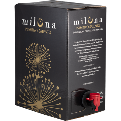 Miluna Primitivo Salento Bag-in-Box - 5,0 L - 2024 - Cantine San Marzano - Italienischer Rotwein Miluna Primitivo Salento Bag-in-Box - 5,0 L - 2024 - Cantine San Marzano - Italienischer Rotwein