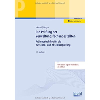 Ewald Ickstadt - GEBRAUCHT Die Prüfung der Verwaltungsfachangestellten: Prüfungstraining für die Zwischen- und Abschlussprüfung (Prüfungsbücher für kaufmännische Ausbildungsberufe) - Preis vom 18.07.2026 15:42:37 h Ewald Ickstadt - GEBRAUCHT Die Prüfung der Verwaltungsfachangestellten: Prüfungstraining für die Zwischen- und Abschlussprüfung (Prüfungsbücher für kaufmännische Ausbildungsberufe) - Preis vom 18.07.2026 15:42:37 h