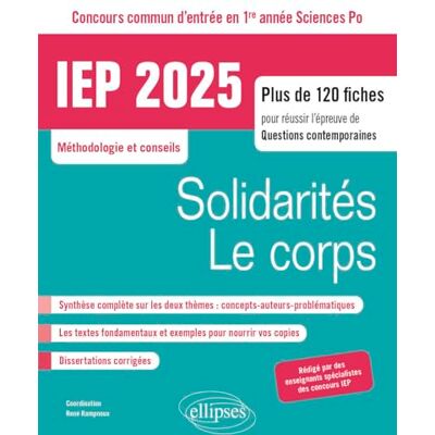 René Rampnoux - GEBRAUCHT Solidarités, le corps : IEP 2025, concours commun d'entrée en 1re année Sciences Po, méthodologie et conseils : plus de 120 fiches pour réussir l'épreuve de questions contemporaines - Preis vom 19.07.2026 19:37:31 h René Rampnoux - GEBRAUCHT Solidarités, le corps : IEP 2025, concours commun d'entrée en 1re année Sciences Po, méthodologie et conseils : plus de 120 fiches pour réussir l'épreuve de questions contemporaines - Preis vom 19.07.2026 19:37:31 h