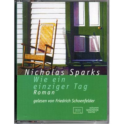 Nicholas Sparks - GEBRAUCHT Wie ein einziger Tag, 4 Cassetten - Preis vom 19.07.2026 03:14:19 h Nicholas Sparks - GEBRAUCHT Wie ein einziger Tag, 4 Cassetten - Preis vom 19.07.2026 03:14:19 h