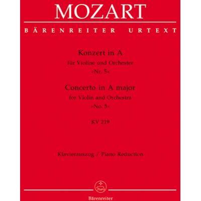 Wolfgang Amadeus Mozart - GEBRAUCHT Konzert für Violine und Orchester Nr. 5 A-Dur KV 219. BÄRENREITER URTEXT, Klavierauszug, Stimmensatz, Urtextausgabe - Preis vom 27.08.2026 23:26:11 h Wolfgang Amadeus Mozart - GEBRAUCHT Konzert für Violine und Orchester Nr. 5 A-Dur KV 219. BÄRENREITER URTEXT, Klavierauszug, Stimmensatz, Urtextausgabe - Preis vom 27.08.2026 23:26:11 h