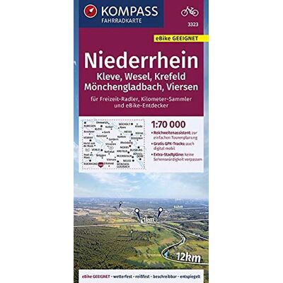 KOMPASS-Karten GmbH - GEBRAUCHT KOMPASS Fahrradkarte Niederrhein, Kleve, Wesel, Krefeld, Mönchengladbach, Viersen 1:70.000, FK 3323: reiß- und wetterfest mit Extra Stadtplänen (KOMPASS-Fahrradkarten Deutschland, Band 3323) - Preis vom 18.07.2026 03:15:39 KOMPASS-Karten GmbH - GEBRAUCHT KOMPASS Fahrradkarte Niederrhein, Kleve, Wesel, Krefeld, Mönchengladbach, Viersen 1:70.000, FK 3323: reiß- und wetterfest mit Extra Stadtplänen (KOMPASS-Fahrradkarten Deutschland, Band 3323) - Preis vom 18.07.2026 03:15:39