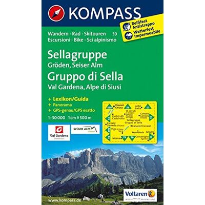 KOMPASS-Karten GmbH - GEBRAUCHT Sellagruppe - Gröden - Seiseralm / Gruppo di Sella - Val Gardena - Alpe di Siusi: Wanderkarte mit Kurzführer dt. /ital., Radwegen und alpinen ... 1:50000 (KOMPASS-Wanderkarten, Band 59) - Preis vom 17.07.2026 15:43:18 h KOMPASS-Karten GmbH - GEBRAUCHT Sellagruppe - Gröden - Seiseralm / Gruppo di Sella - Val Gardena - Alpe di Siusi: Wanderkarte mit Kurzführer dt. /ital., Radwegen und alpinen ... 1:50000 (KOMPASS-Wanderkarten, Band 59) - Preis vom 17.07.2026 15:43:18 h