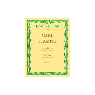 Carl Stamitz - GEBRAUCHT Sechs Duette für 2 Flöten oder Violinen op. 27. Heft 1. Six Duets for 2 Flutes or Violins op. 27/1 - Preis vom 27.08.2026 23:26:11 h Carl Stamitz - GEBRAUCHT Sechs Duette für 2 Flöten oder Violinen op. 27. Heft 1. Six Duets for 2 Flutes or Violins op. 27/1 - Preis vom 27.08.2026 23:26:11 h