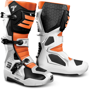 Shot Race Gear Crossstiefel Shot Race 6 Schwarz-Weiß-Orange 40