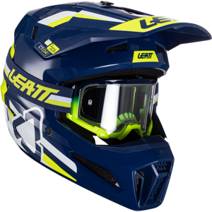 Crosshelm + Brille Leatt Kit Moto 3.5 V24 Blau L 59-60cm