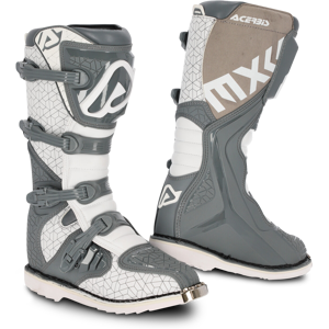 Acerbis E-Team Motocross Stiefel - Grau Weiss - 44 - unisex