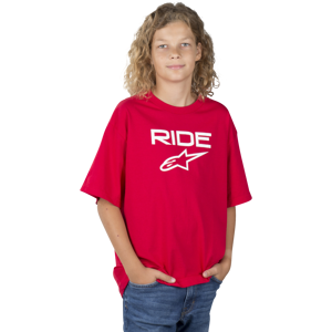 T-Shirt Alpinestars Ride 2.0 Rot-Weiß Kinder L