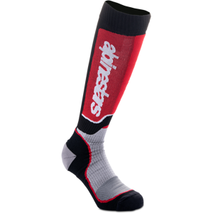 Crossstrümpfe Alpinestars Plus Socks Schwarz-Grau-Rot Kinder Medium-Large